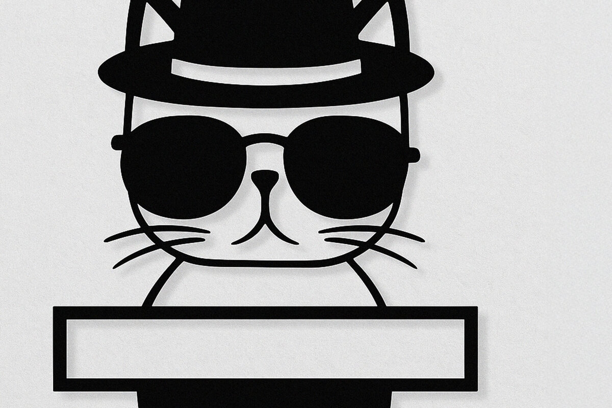 Intra απο ξύλο plywood 3mm-4mm πάχος – Paper Cut Split Cat Monogram Δίασταση  20x20 cm INTRAFABR-120028389