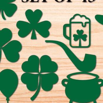 Intra απο ξύλο plywood 3mm-4mm πάχος – Πακέτο Paper Cut St Patrick’s Day Δίασταση  20x20 cm INTRAFABR-25288824 - Image 1