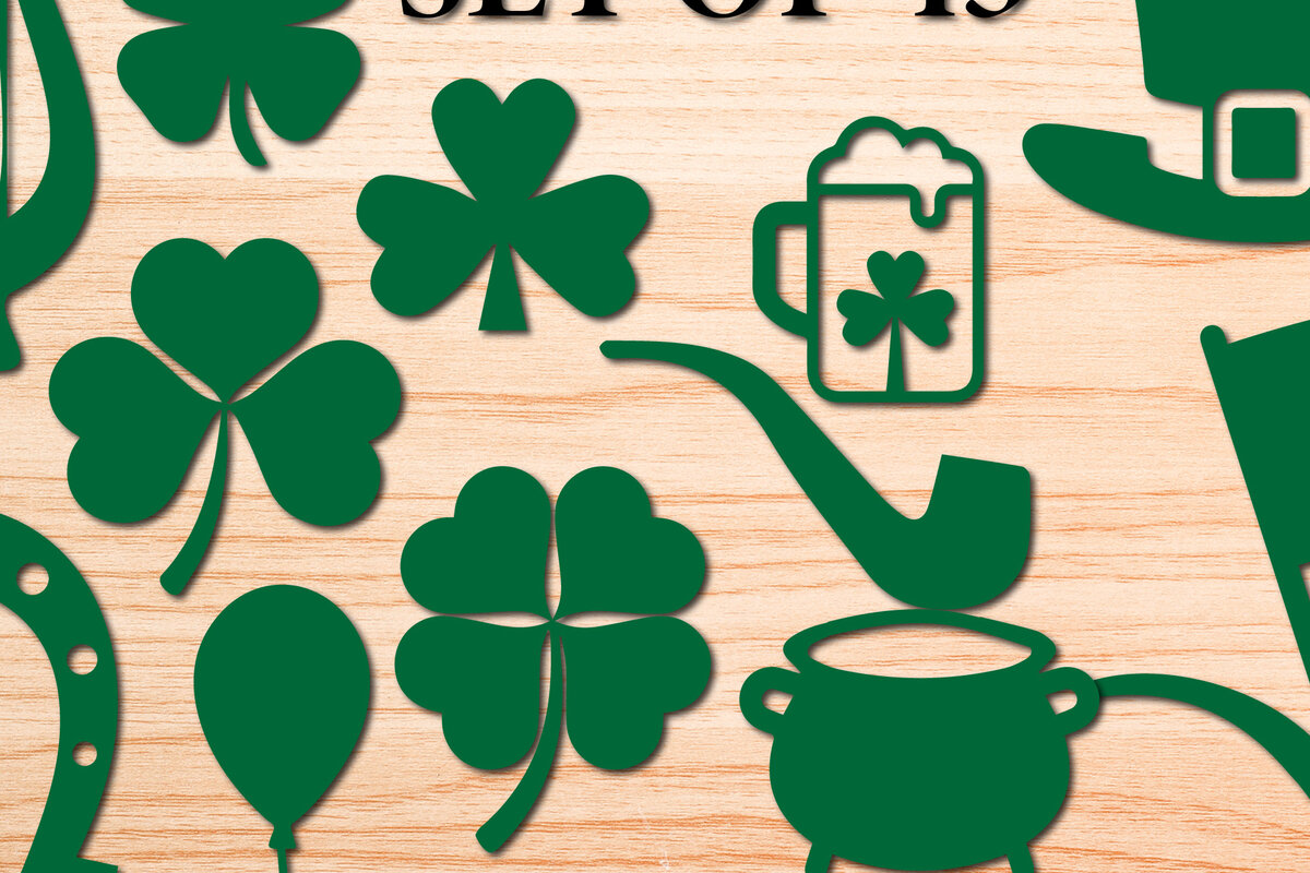 Intra απο ξύλο plywood 3mm-4mm πάχος – Πακέτο Paper Cut St Patrick’s Day Δίασταση  20x20 cm INTRAFABR-25288824