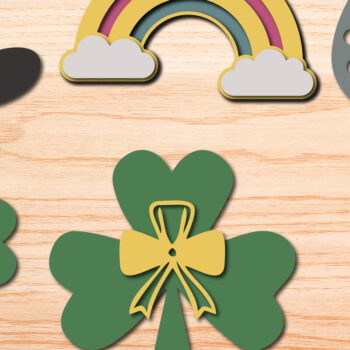 Intra απο ξύλο plywood 3mm-4mm πάχος – Πακέτο Paper Cut St Patrick’s Day Δίασταση  20x20 cm INTRAFABR-25311480 - Image 1