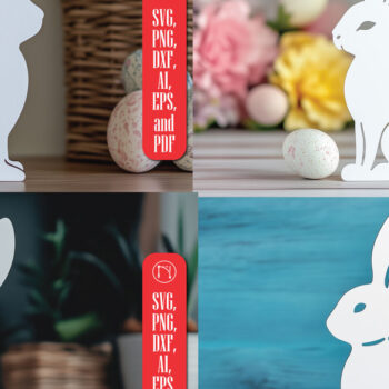 Intra απο ξύλο plywood 3mm-4mm πάχος – Δέσμη Standing Bunny Paper Cut Δίασταση  20x20 cm INTRAFABR-116121805 - Image 1