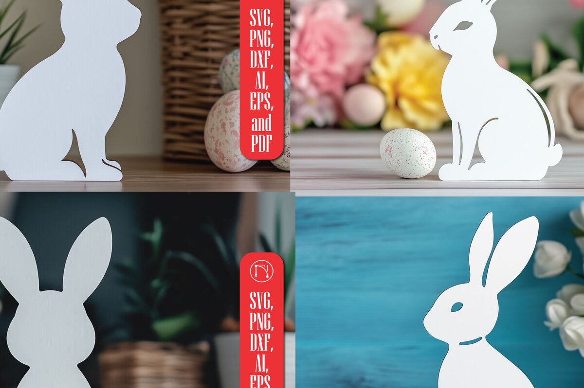 Intra απο ξύλο plywood 3mm-4mm πάχος – Δέσμη Standing Bunny Paper Cut Δίασταση  20x20 cm INTRAFABR-116121805