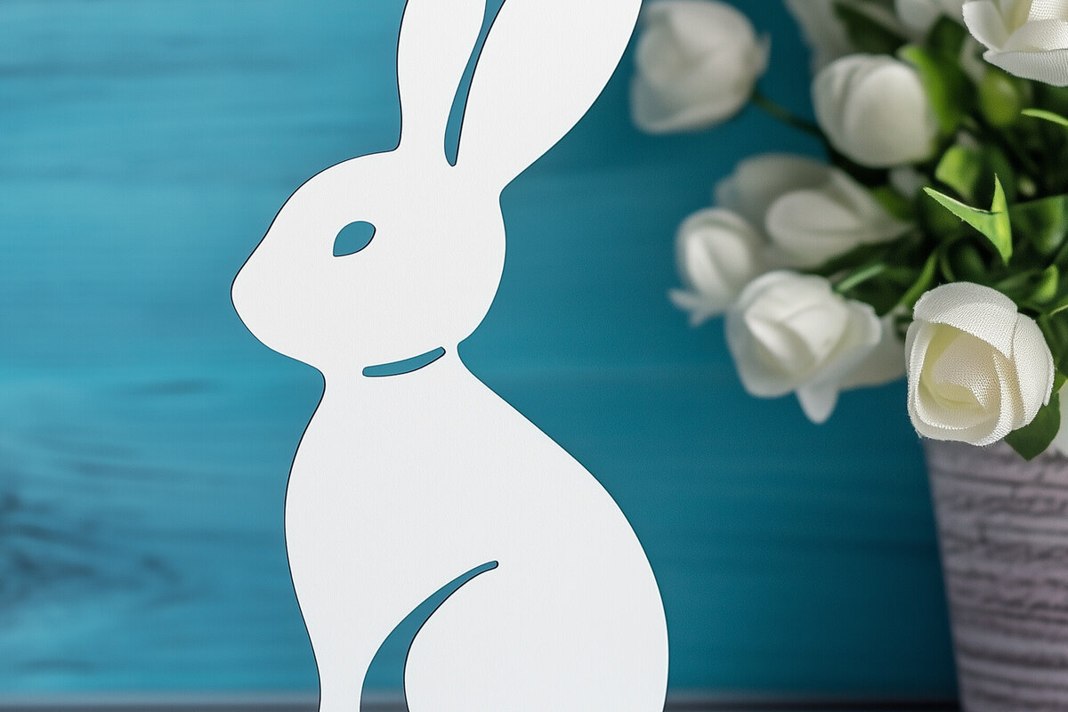 Intra απο ξύλο plywood 3mm-4mm πάχος – Paper Cut Standing Bunny Δίασταση  20x20 cm INTRAFABR-116118528