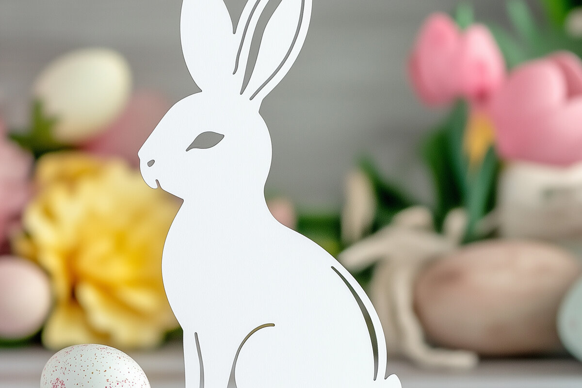 Intra απο ξύλο plywood 3mm-4mm πάχος – Paper Cut Standing Bunny Δίασταση  20x20 cm INTRAFABR-116121535