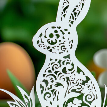Intra απο ξύλο plywood 3mm-4mm πάχος – Paper Cut Standing Bunny Δίασταση  20x20 cm INTRAFABR-117107722 - Image 1