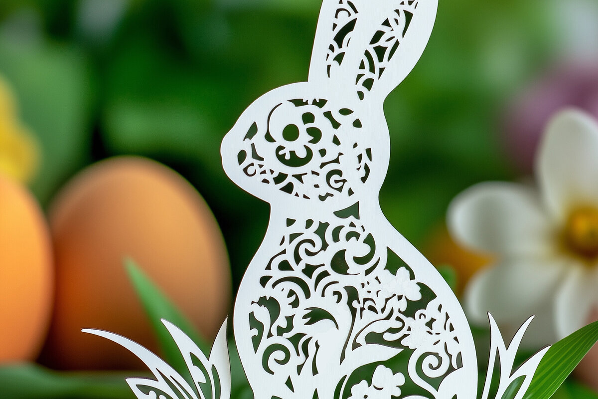 Intra απο ξύλο plywood 3mm-4mm πάχος – Paper Cut Standing Bunny Δίασταση  20x20 cm INTRAFABR-117107722