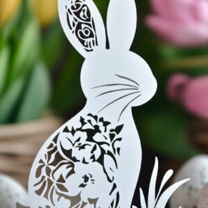 Intra απο ξύλο plywood 3mm-4mm πάχος – Paper Cut Standing Bunny Δίασταση  20x20 cm INTRAFABR-117108291