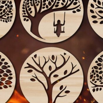 Intra απο ξύλο plywood 3mm-4mm πάχος – Δέσμη κομμένα στολίδια δέντρων Δίασταση  20x20 cm INTRAFABR-76289314 - Image 1