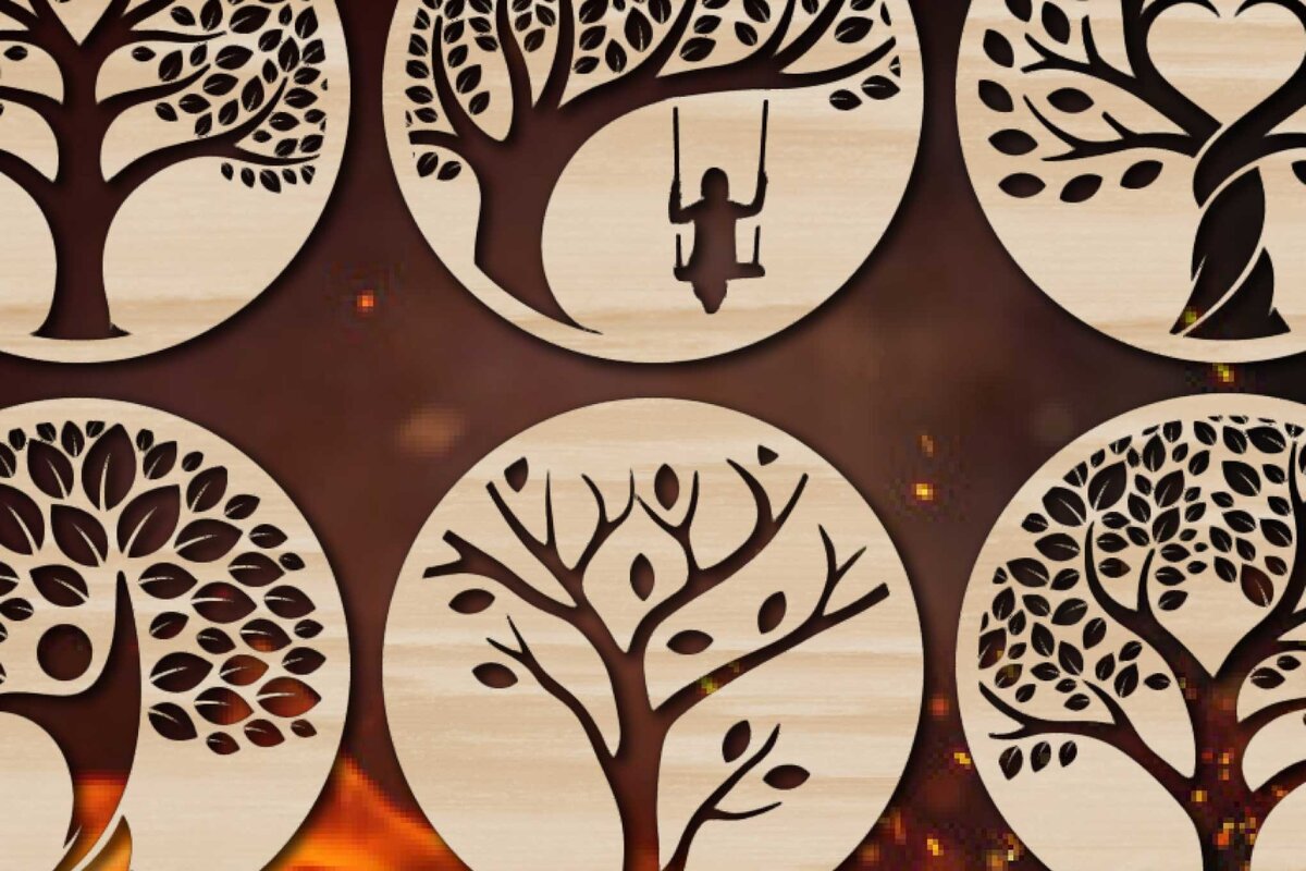 Intra απο ξύλο plywood 3mm-4mm πάχος – Δέσμη κομμένα στολίδια δέντρων Δίασταση  20x20 cm INTRAFABR-76289314