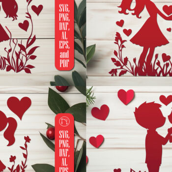 Intra απο ξύλο plywood 3mm-4mm πάχος – Paper Cut Valentine Couple Bundle Δίασταση  20x20 cm INTRAFABR-111733460 - Image 1