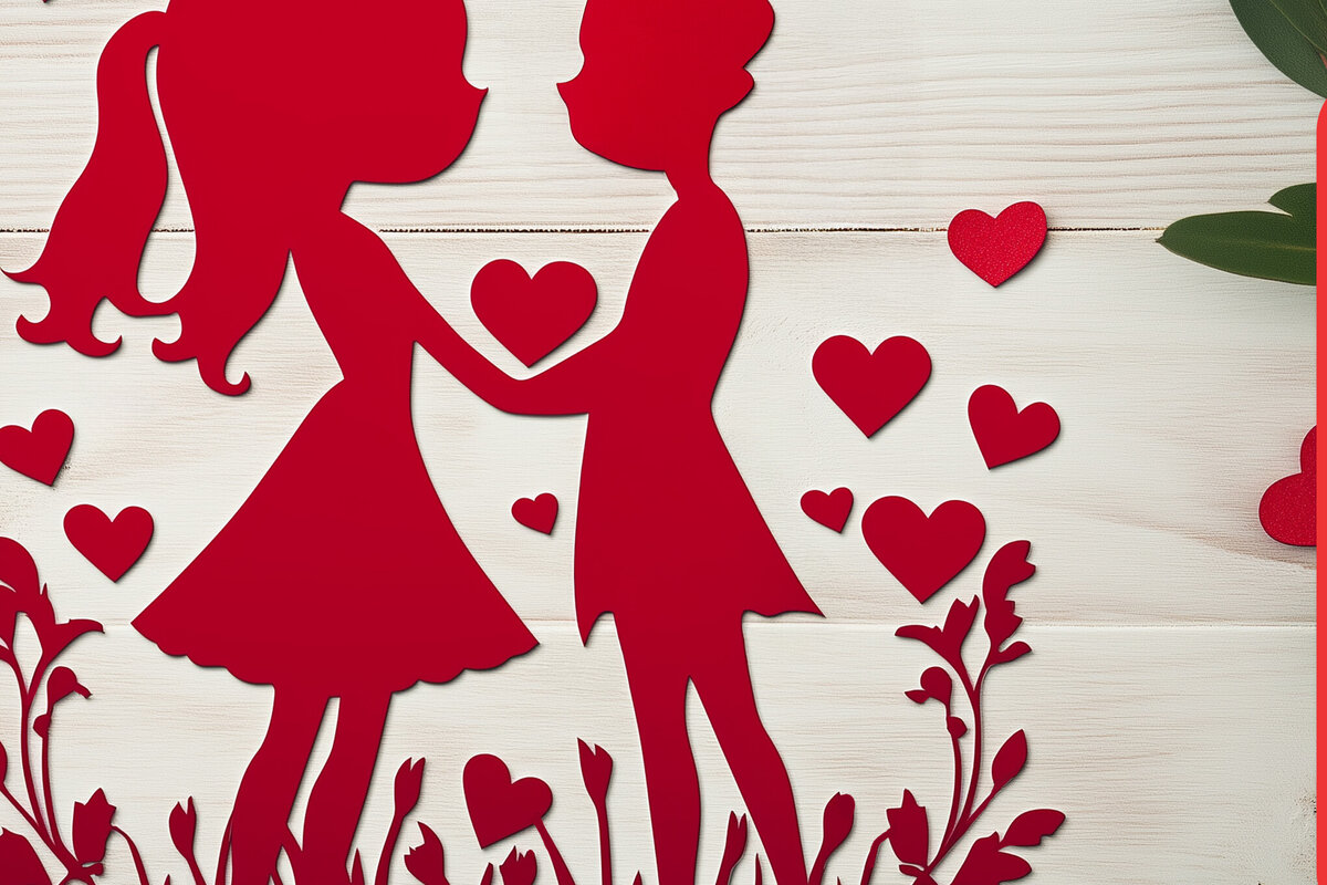 Intra απο ξύλο plywood 3mm-4mm πάχος – Paper Cut Valentine Couple Δίασταση  20x20 cm INTRAFABR-111733159