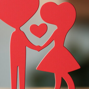 Intra απο ξύλο plywood 3mm-4mm πάχος – Paper Cut Valentine Decor Δίασταση  20x20 cm INTRAFABR-112551526 - Image 1