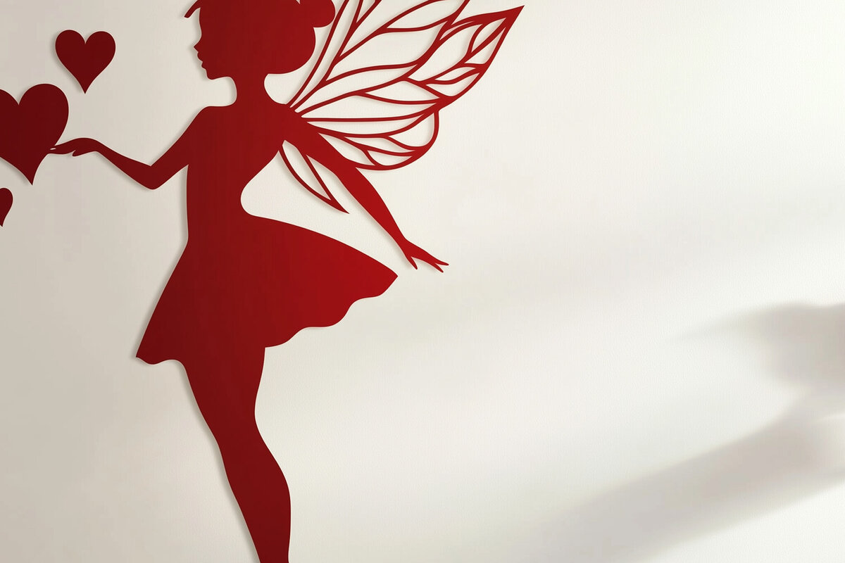 Intra απο ξύλο plywood 3mm-4mm πάχος – Paper Cut Valentine Fairy Δίασταση  20x20 cm INTRAFABR-112797522