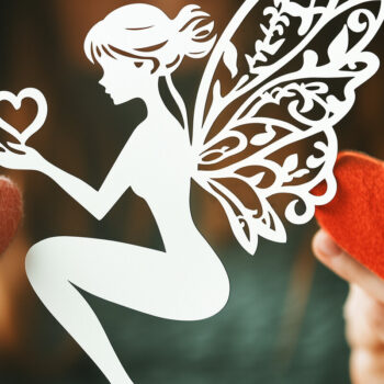 Intra απο ξύλο plywood 3mm-4mm πάχος – Paper Cut Valentine Fairy Δίασταση  20x20 cm INTRAFABR-112806570 - Image 1