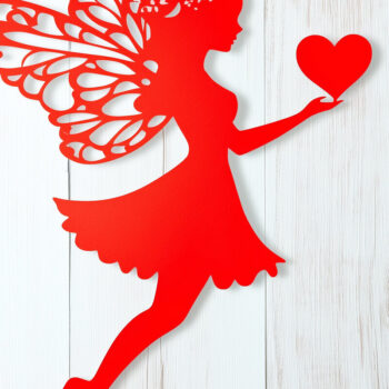 Intra απο ξύλο plywood 3mm-4mm πάχος – Paper Cut Valentine Fairy Δίασταση  20x20 cm INTRAFABR-112809952 - Image 1