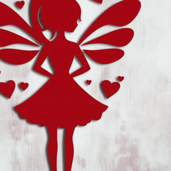 Intra απο ξύλο plywood 3mm-4mm πάχος – Paper Cut Valentine Fairy Δίασταση 20x20 cm INTRAFABR-112812749 - Image 1