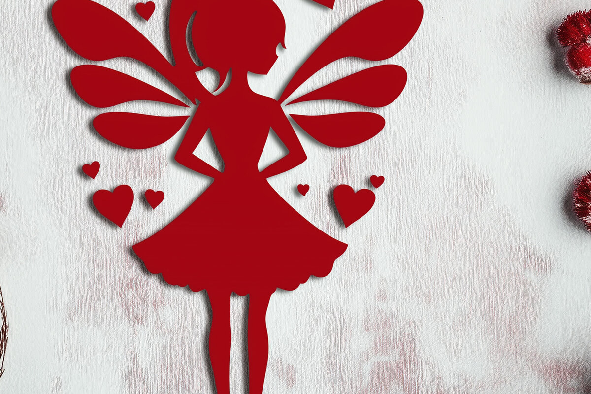 Intra απο ξύλο plywood 3mm-4mm πάχος – Paper Cut Valentine Fairy Δίασταση  20x20 cm INTRAFABR-112812749