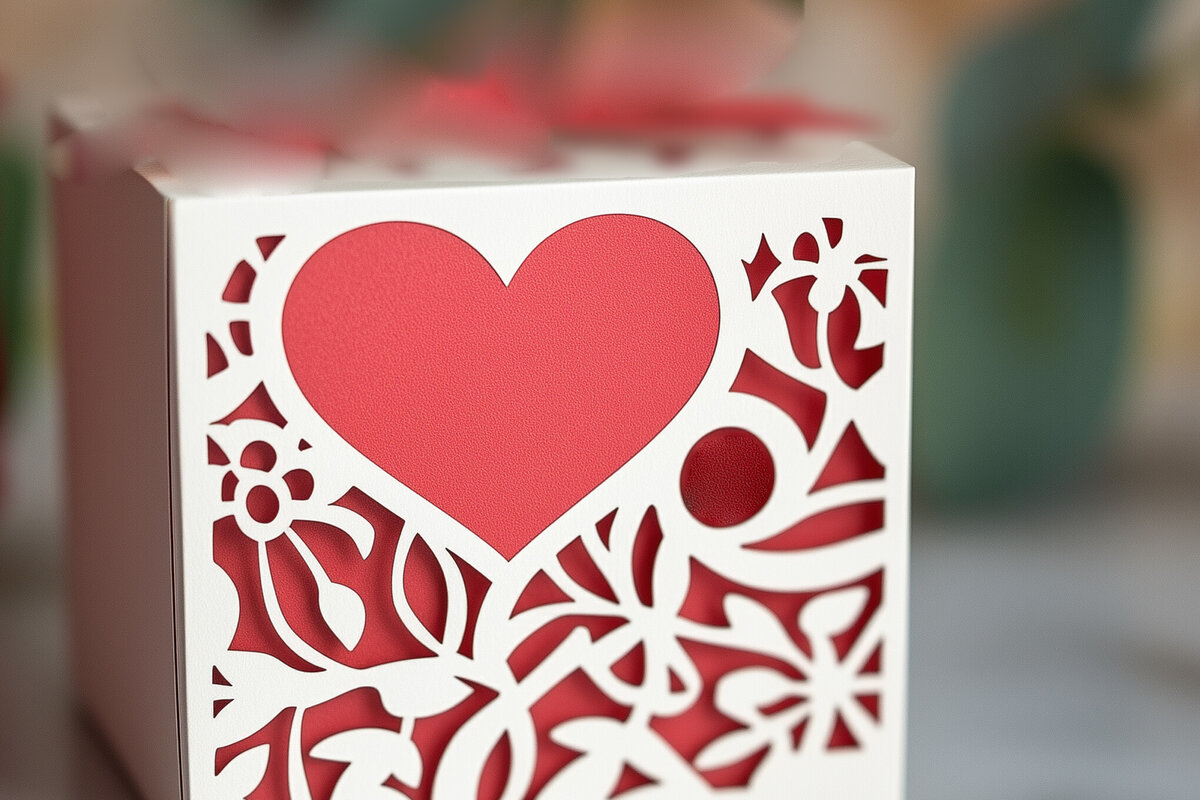 Intra απο ξύλο plywood 3mm-4mm πάχος – Paper Cut Gift Box Valentine Δίασταση  20x20 cm INTRAFABR-115671644
