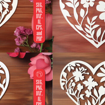 Intra απο ξύλο plywood 3mm-4mm πάχος – Πακέτο Paper Cut Valentine Heart Δίασταση  20x20 cm INTRAFABR-111714649 - Image 1