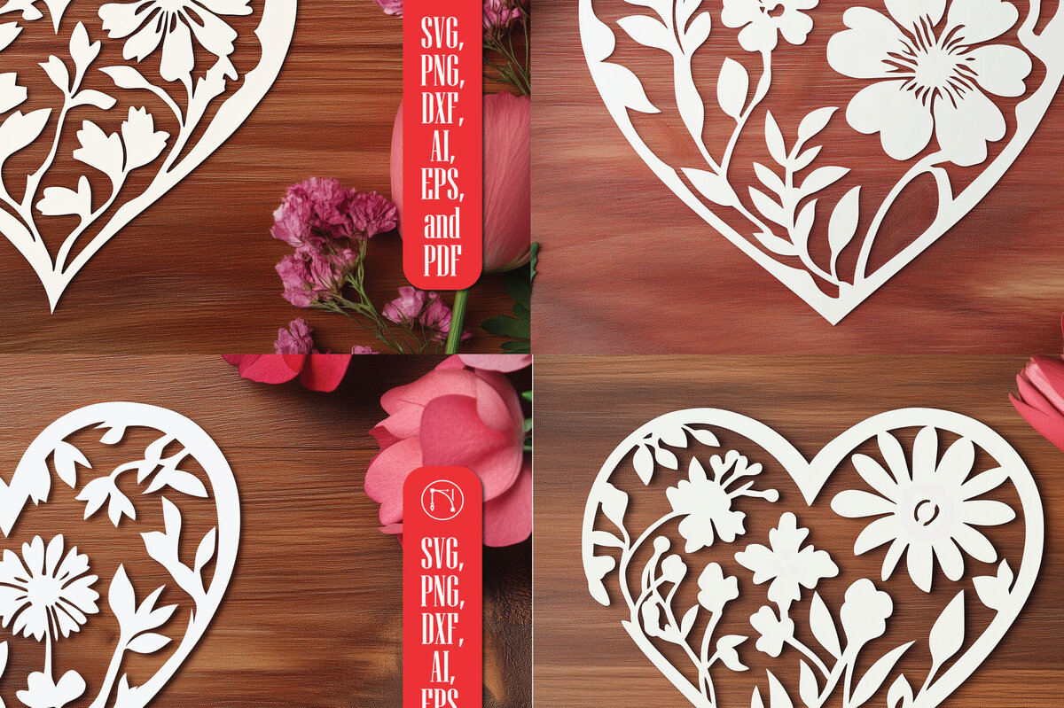 Intra απο ξύλο plywood 3mm-4mm πάχος – Πακέτο Paper Cut Valentine Heart Δίασταση  20x20 cm INTRAFABR-111714649