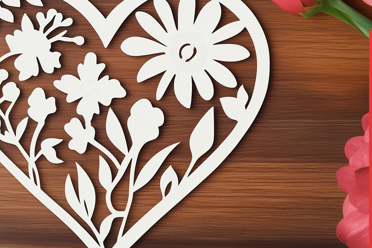 Intra απο ξύλο plywood 3mm-4mm πάχος – Paper Cut Valentine Heart Δίασταση  20x20 cm INTRAFABR-111714176