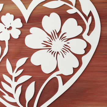 Intra απο ξύλο plywood 3mm-4mm πάχος – Paper Cut Valentine Heart Δίασταση  20x20 cm INTRAFABR-111714520 - Image 1