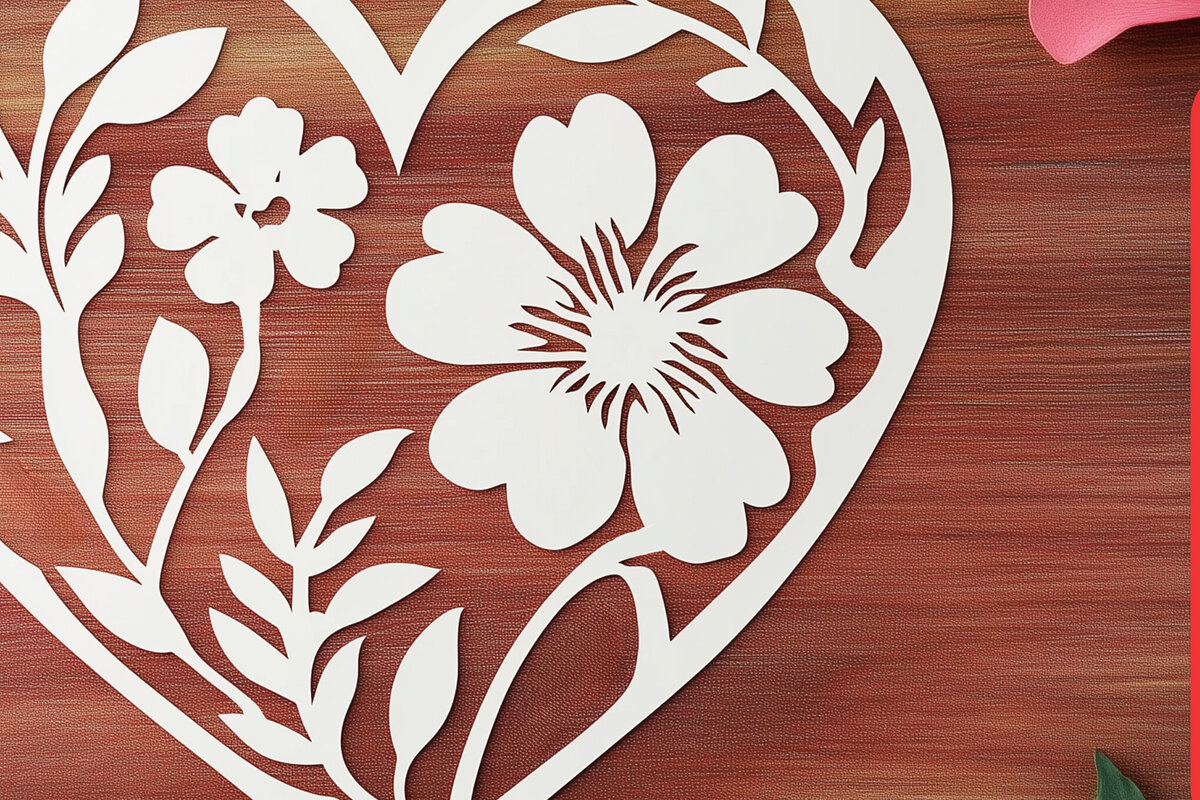 Intra απο ξύλο plywood 3mm-4mm πάχος – Paper Cut Valentine Heart Δίασταση  20x20 cm INTRAFABR-111714520