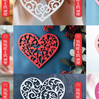 Intra απο ξύλο plywood 3mm-4mm πάχος – Πακέτο Paper Cut Valentine Hearts Δίασταση 20x20 cm INTRAFABR-112519566 - Image 1