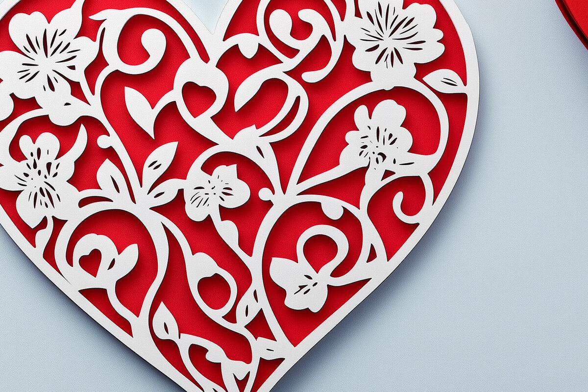 Intra απο ξύλο plywood 3mm-4mm πάχος – Paper Cut Valentine Hearts Δίασταση  20x20 cm INTRAFABR-112424911