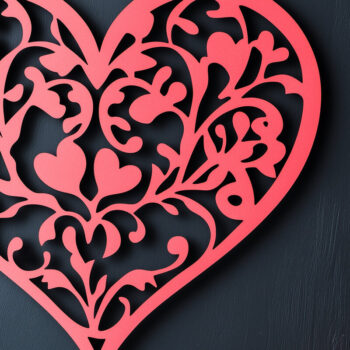 Intra απο ξύλο plywood 3mm-4mm πάχος – Paper Cut Valentine Hearts Δίασταση  20x20 cm INTRAFABR-112425071 - Image 1