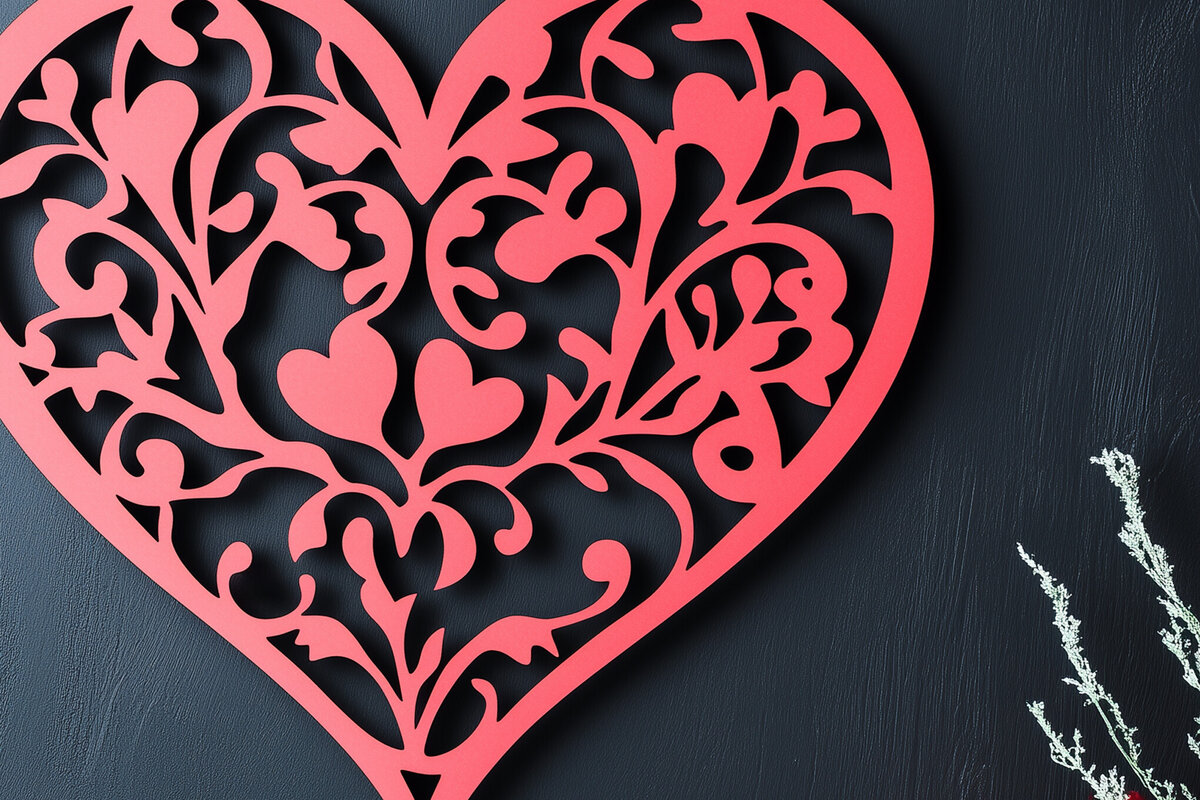 Intra απο ξύλο plywood 3mm-4mm πάχος – Paper Cut Valentine Hearts Δίασταση  20x20 cm INTRAFABR-112425071