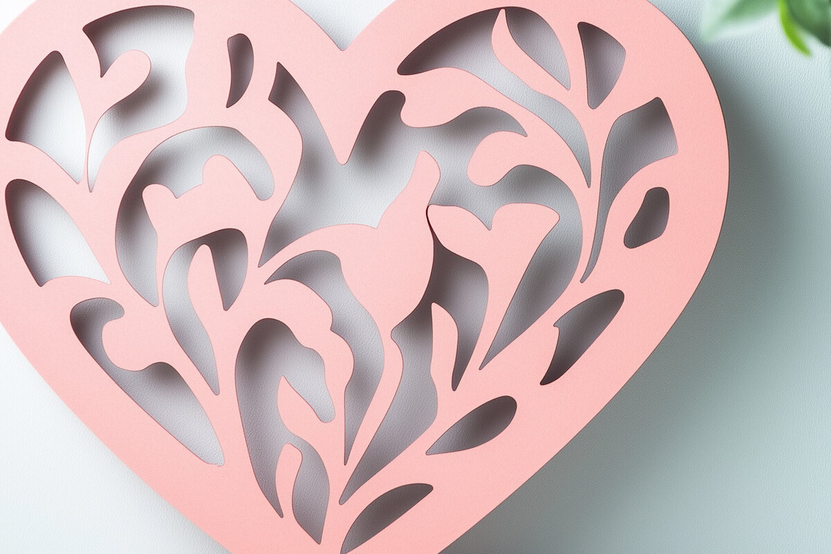 Intra απο ξύλο plywood 3mm-4mm πάχος – Paper Cut Valentine Hearts Δίασταση  20x20 cm INTRAFABR-112492054