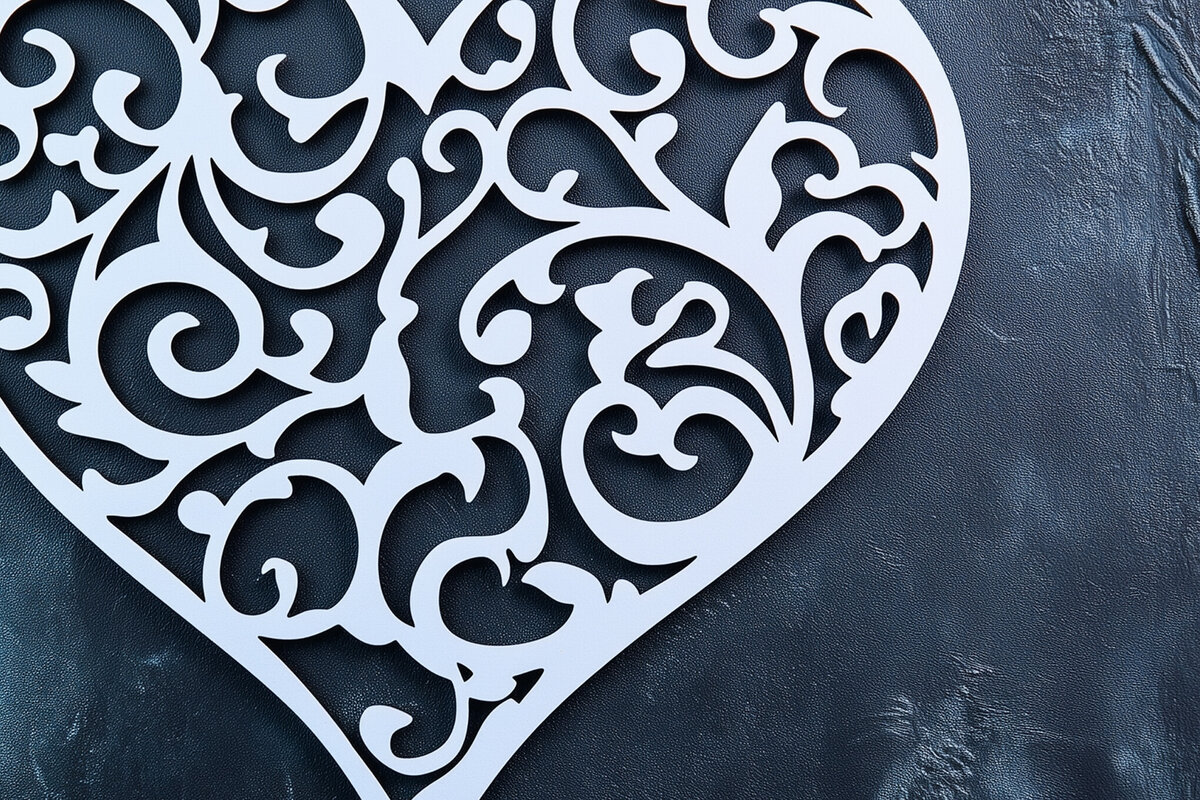 Intra απο ξύλο plywood 3mm-4mm πάχος – Paper Cut Valentine Hearts Δίασταση  20x20 cm INTRAFABR-112511607