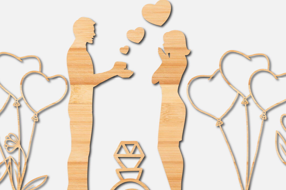 Intra απο ξύλο plywood 3mm-4mm πάχος – Χαρτί κομμένα στολίδια Αγίου Βαλεντίνου Δίασταση  20x20 cm INTRAFABR-21680249