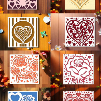 Intra απο ξύλο plywood 3mm-4mm πάχος – Πακέτο Card Valentine's Cut Paper Cut Δίασταση 20x20 cm INTRAFABR-113995525 - Image 1