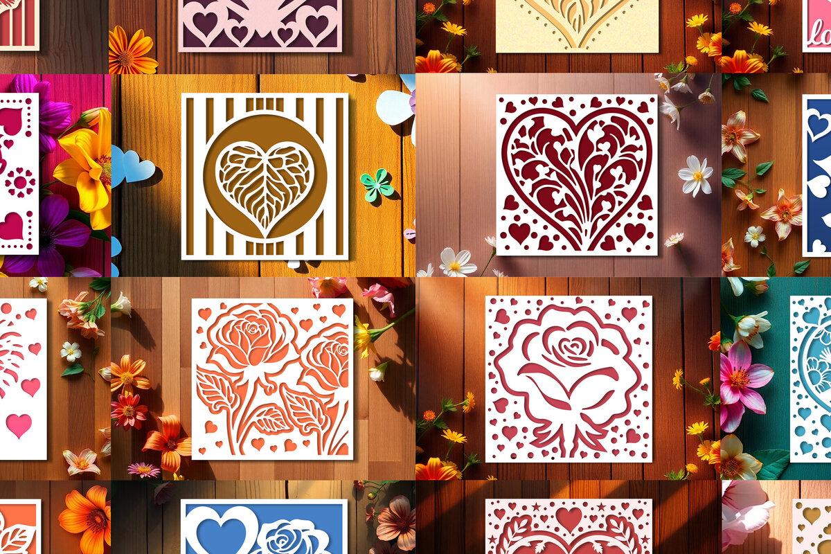 Intra απο ξύλο plywood 3mm-4mm πάχος – Πακέτο Card Valentine's Cut Paper Cut Δίασταση  20x20 cm INTRAFABR-113995525