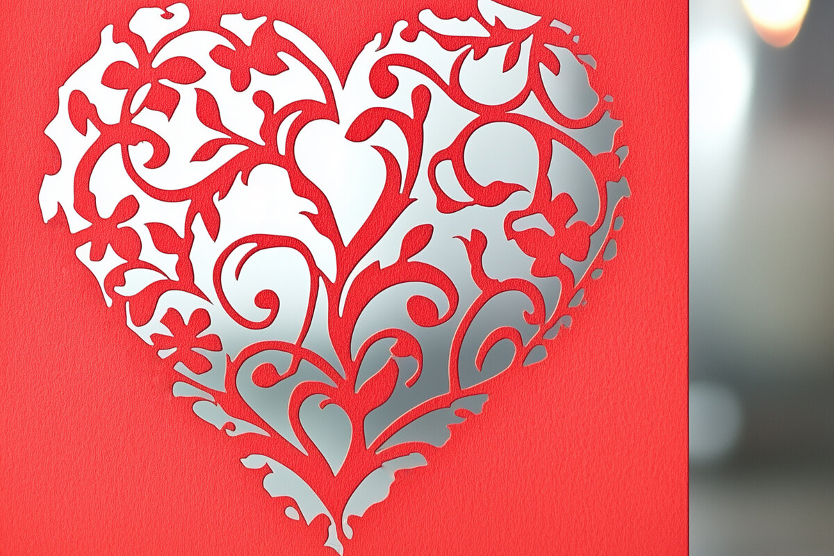 Intra απο ξύλο plywood 3mm-4mm πάχος – Κόψιμο από χαρτί Κάρτα Αγίου Βαλεντίνου Δίασταση  20x20 cm INTRAFABR-112433437