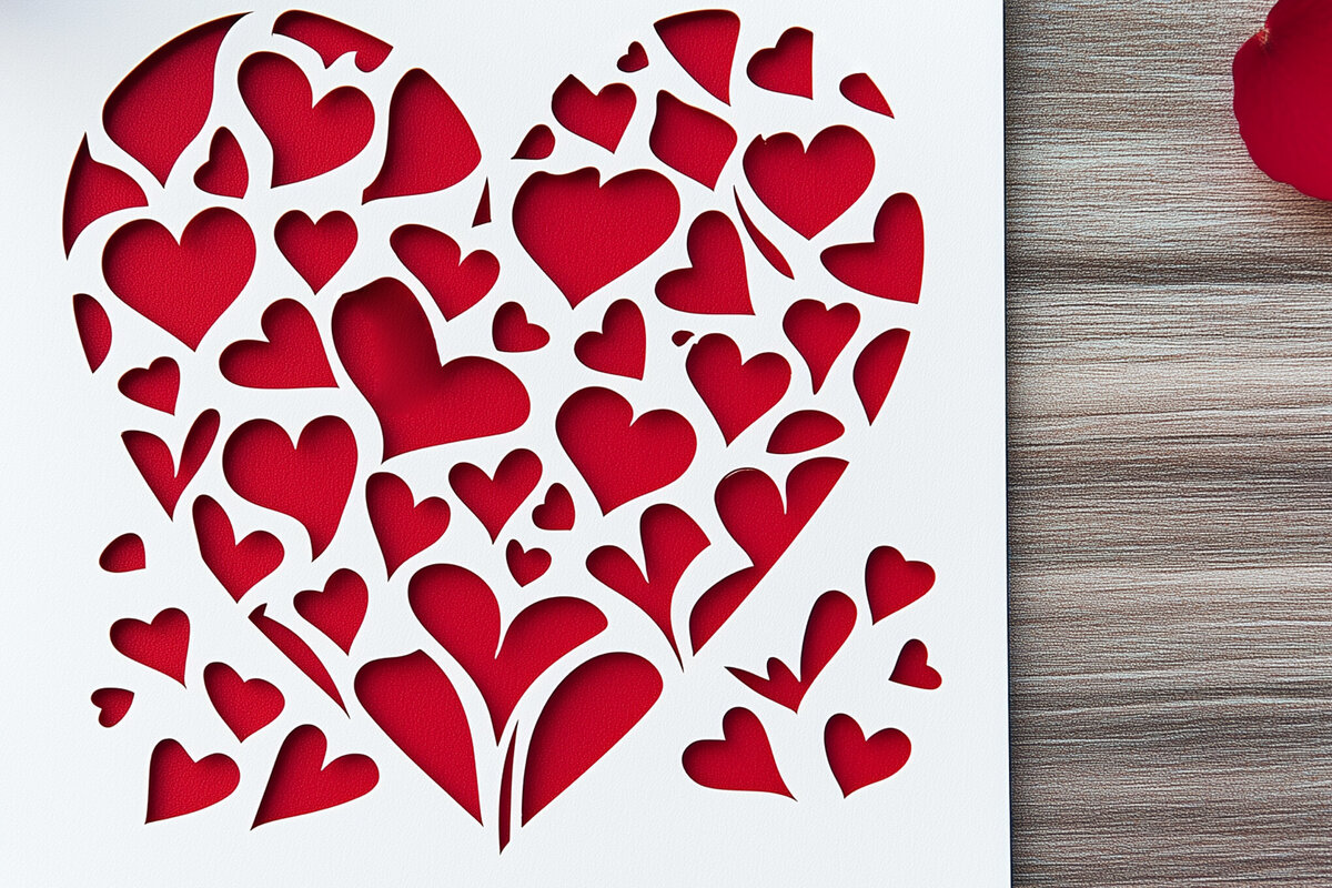 Intra απο ξύλο plywood 3mm-4mm πάχος – Κόψιμο από χαρτί Κάρτα Αγίου Βαλεντίνου Δίασταση  20x20 cm INTRAFABR-112456824