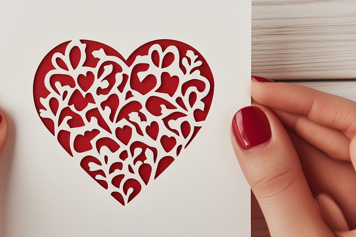 Intra απο ξύλο plywood 3mm-4mm πάχος – Κόψιμο από χαρτί Κάρτα Αγίου Βαλεντίνου Δίασταση  20x20 cm INTRAFABR-112457835