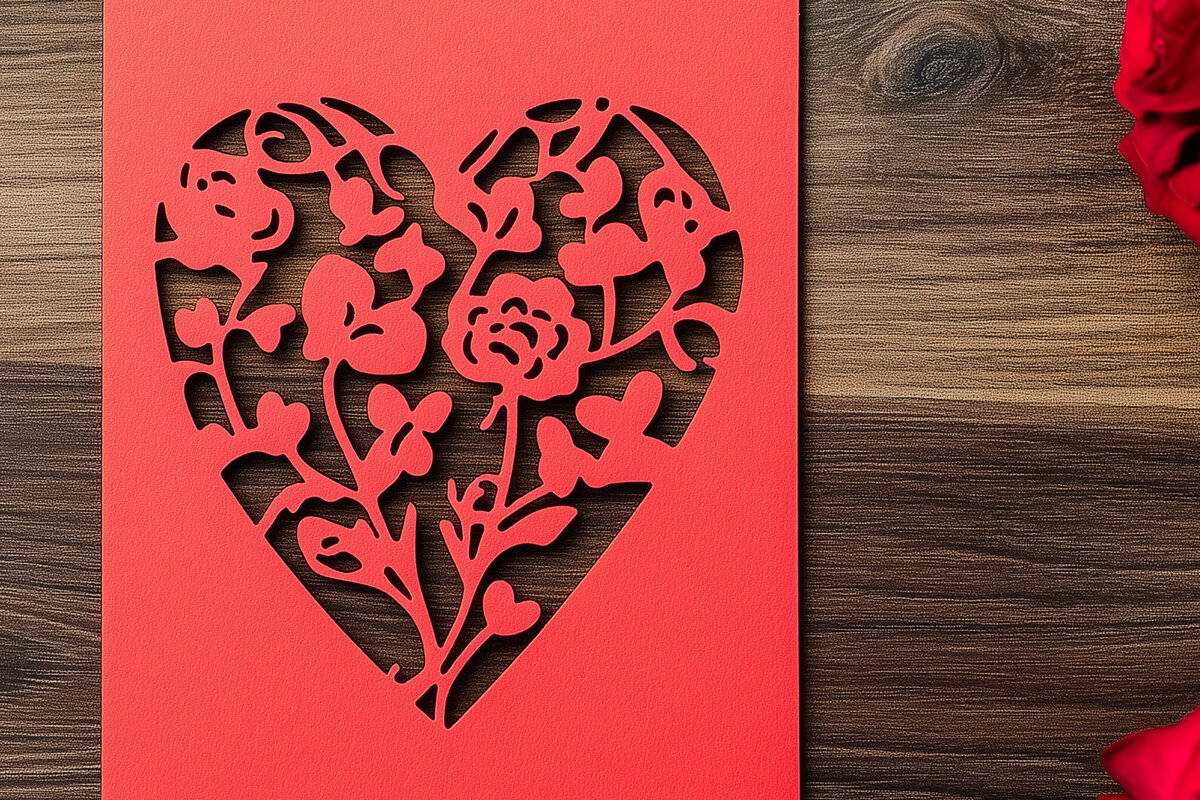 Intra απο ξύλο plywood 3mm-4mm πάχος – Κόψιμο από χαρτί Κάρτα Αγίου Βαλεντίνου Δίασταση  20x20 cm INTRAFABR-112432676