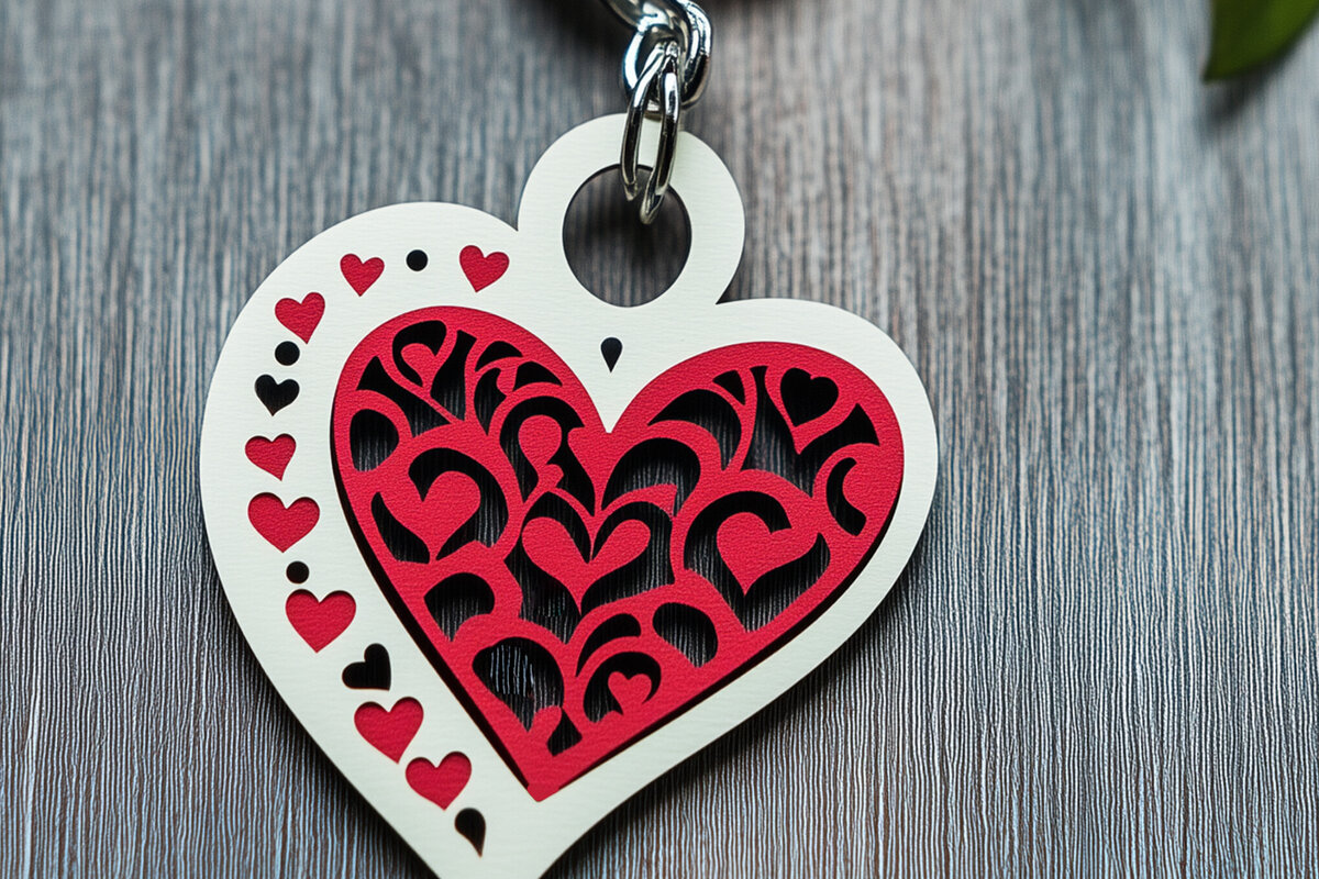 Intra απο ξύλο plywood 3mm-4mm πάχος – Κοπή χαρτιού Μπρελόκ για την ημέρα του Αγίου Βαλεντίνου Δίασταση  5x5 cm INTRAFABR-113980658