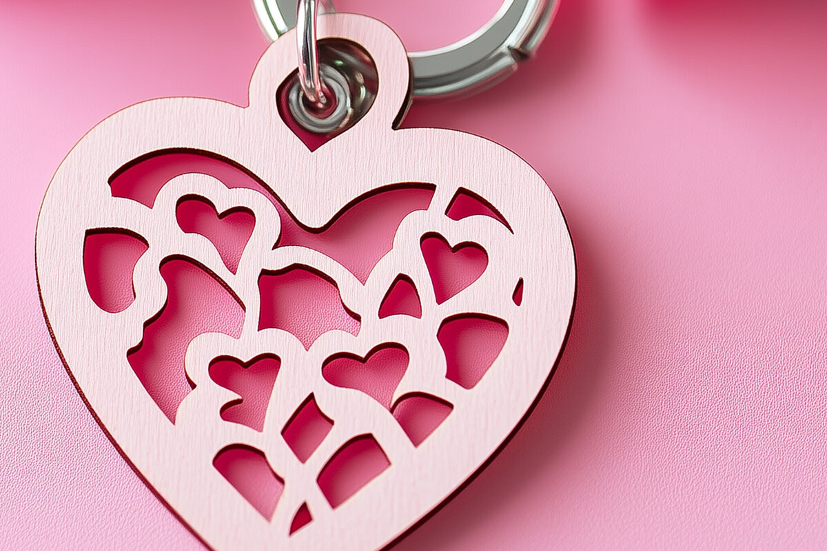 Intra απο ξύλο plywood 3mm-4mm πάχος – Κοπή χαρτιού Μπρελόκ για την ημέρα του Αγίου Βαλεντίνου Δίασταση  5x5 cm INTRAFABR-114009451