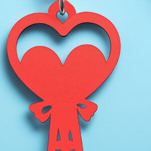 Intra απο ξύλο plywood 3mm-4mm πάχος – Κοπή χαρτιού Μπρελόκ για την ημέρα του Αγίου Βαλεντίνου Δίασταση  5x5 cm INTRAFABR-114011517