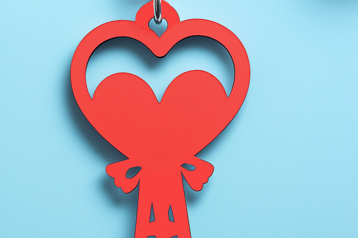 Intra απο ξύλο plywood 3mm-4mm πάχος – Κοπή χαρτιού Μπρελόκ για την ημέρα του Αγίου Βαλεντίνου Δίασταση  5x5 cm INTRAFABR-114011517