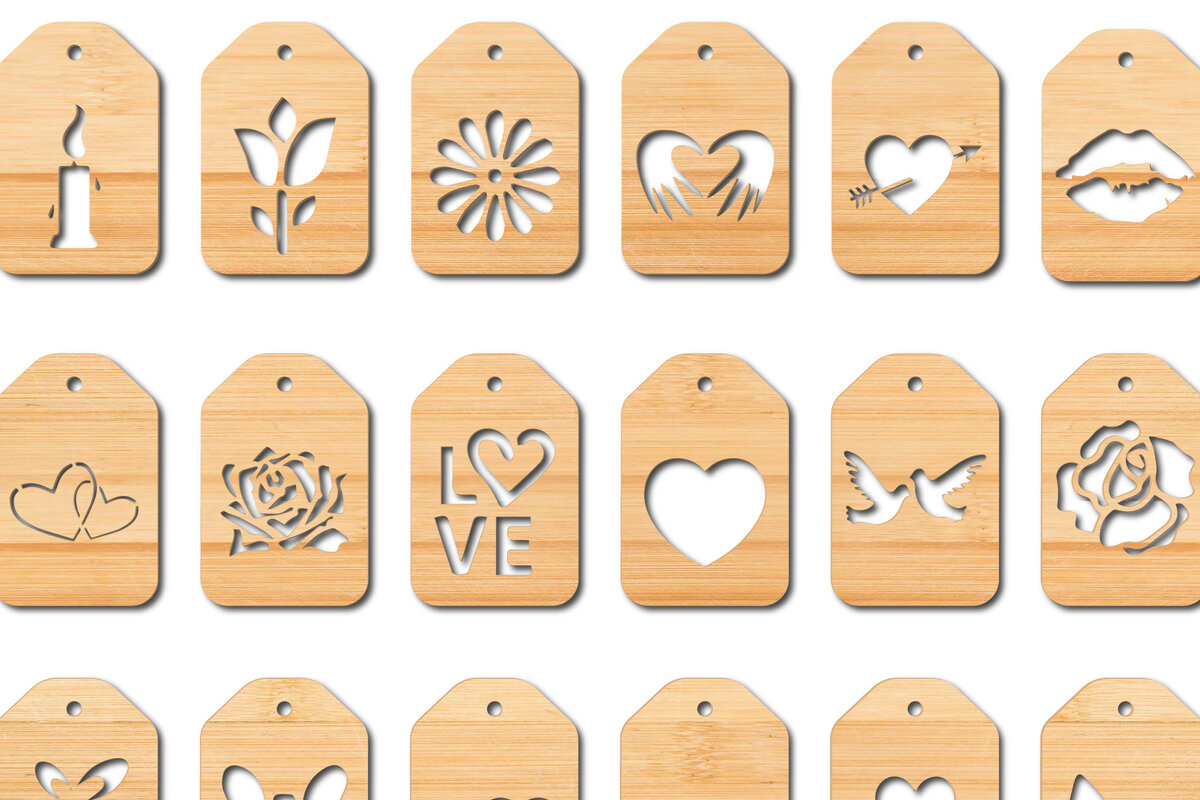 Intra απο ξύλο plywood 3mm-4mm πάχος – Πακέτο με ετικέτες δώρου για τον Άγιο Βαλεντίνο από χαρτί Δίασταση  20x20 cm INTRAFABR-21738831