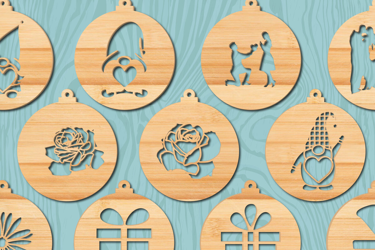 Intra απο ξύλο plywood 3mm-4mm πάχος – Δέσμη στολιδιών για Valentine’s Cut Paper Cut Δίασταση  20x20 cm INTRAFABR-21874661