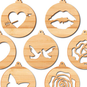 Intra απο ξύλο plywood 3mm-4mm πάχος – Δέσμη στολιδιών για Valentine’s Cut Paper Cut Δίασταση  20x20 cm INTRAFABR-21739558