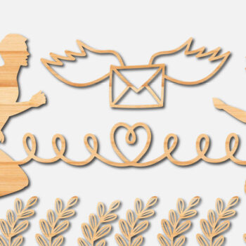 Intra απο ξύλο plywood 3mm-4mm πάχος – Στολίδι του Αγίου Βαλεντίνου με χαρτί Δίασταση  20x20 cm INTRAFABR-21682004 - Image 1