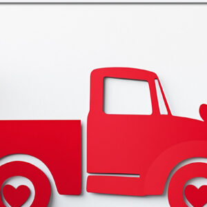 Intra απο ξύλο plywood 3mm-4mm πάχος – Paper Cut Valentines Truck Δίασταση  20x20 cm INTRAFABR-115303610