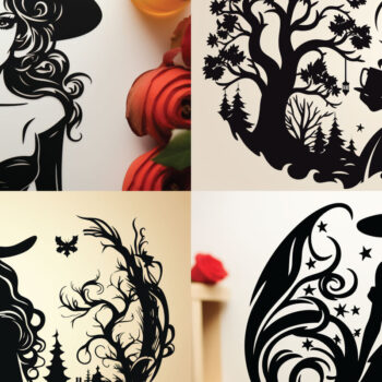 Intra απο ξύλο plywood 3mm-4mm πάχος – Πακέτο Paper Cut Wicked Witch Craft Δίασταση 20x20 cm INTRAFABR-81185563 - Image 1